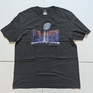 Super Bowl LVIII Shirt. Men's XL. Las Vegas Fanatics Grey. 49ers, Cheifs. Used